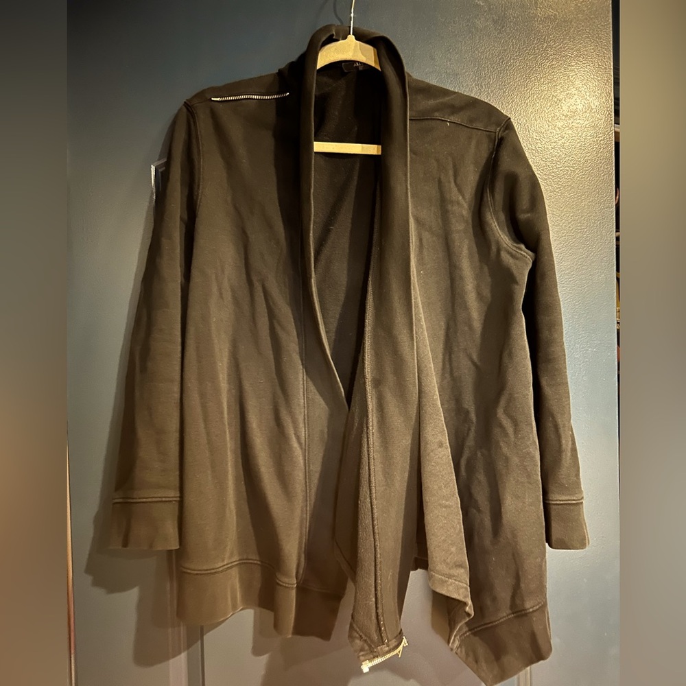 All Saints Black Open front Cardigan Jacket Top sz L